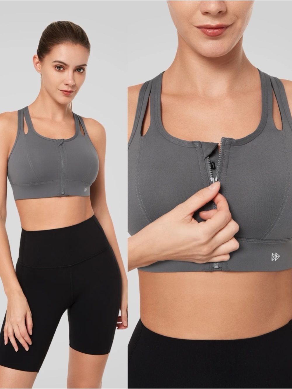 Yvette Enfold Longline Hallow Racerback Padded Running Bra